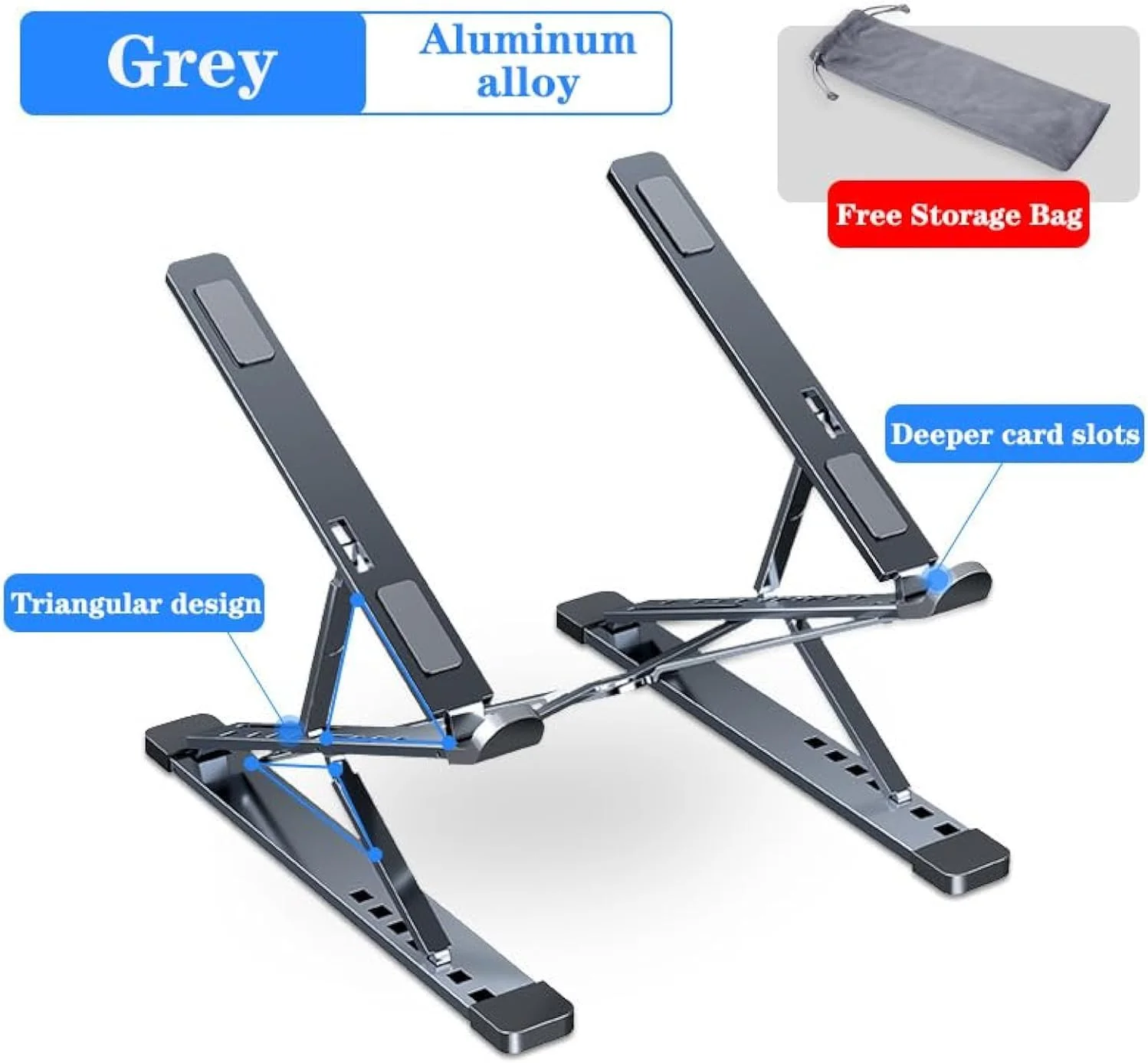 پایه لپ تاپ قابل حمل NALACAL، پایه نوت بوک قابل تنظیم برای میز، پایه آلومینیومی کامپیوتر، نگهدارنده لپ تاپ، سازگار با Lenovo، MacBook Air Pro، Dell XPS، HP، همه لپ تاپ های 10-17.3 اینچی، خاکستری پایه لپ تاپ قابل حمل NALACAL، پایه نوت بوک قابل تنظیم برای میز، پایه آلومینیومی کامپیوتر، نگهدارنده لپ تاپ، سازگار با Lenovo، MacBook Air Pro، Dell XPS، HP، همه لپ تاپ های 10-17.3 اینچی، خاکستری