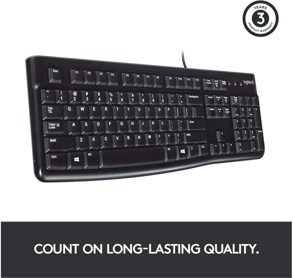 کیبورد USB لاجیتک مدل K120 (920-002478) - تایپ راحت و بی صدا کیبورد USB لاجیتک مدل K120 (920-002478) - تایپ راحت و بی صدا