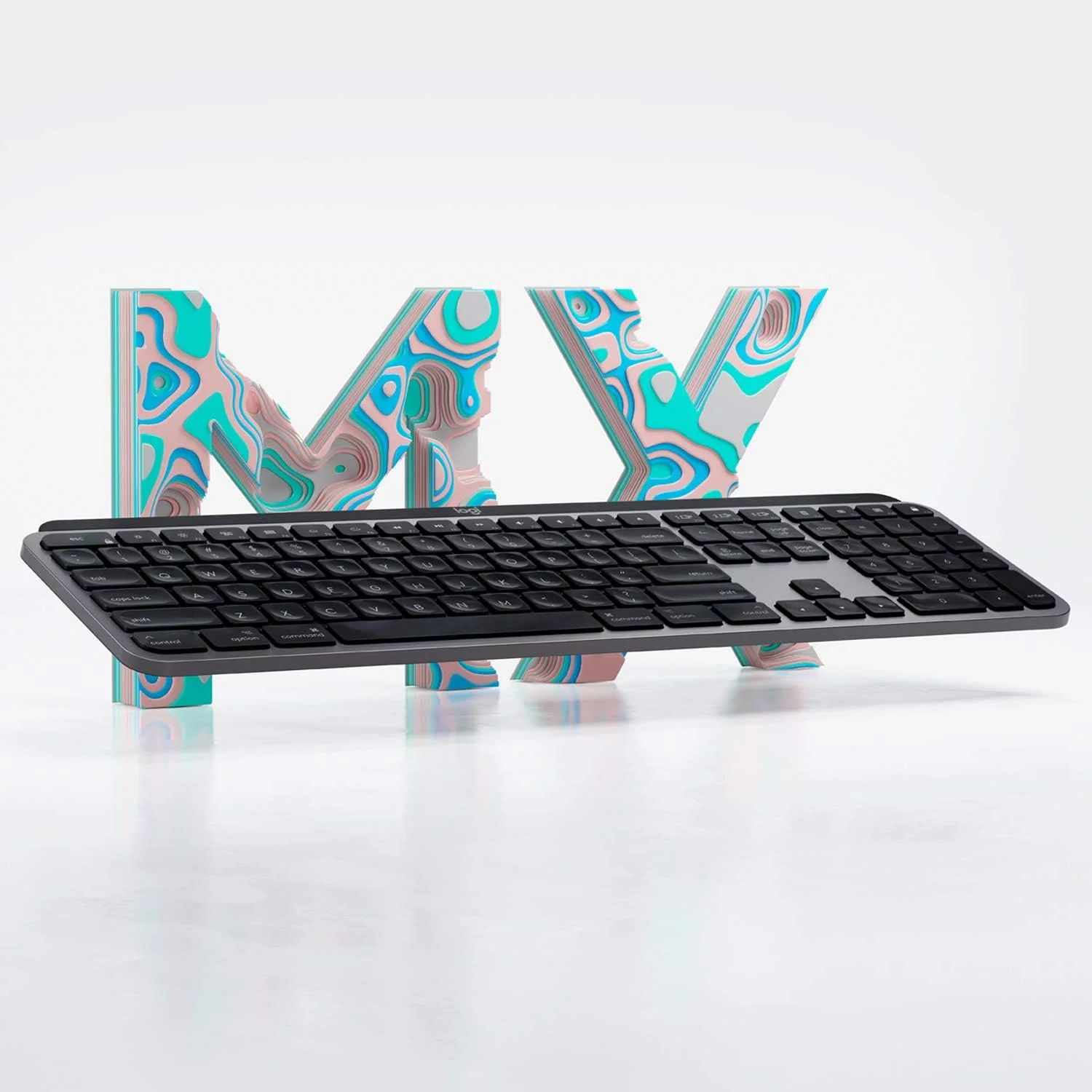 کیبورد بیسیم نورانی پیشرفته لاجیتک MX Keys برای مک، طرحبندی QWERTY اسپانیایی - خاکستری کیبورد بیسیم نورانی پیشرفته لاجیتک MX Keys برای مک، طرحبندی QWERTY اسپانیایی - خاکستری