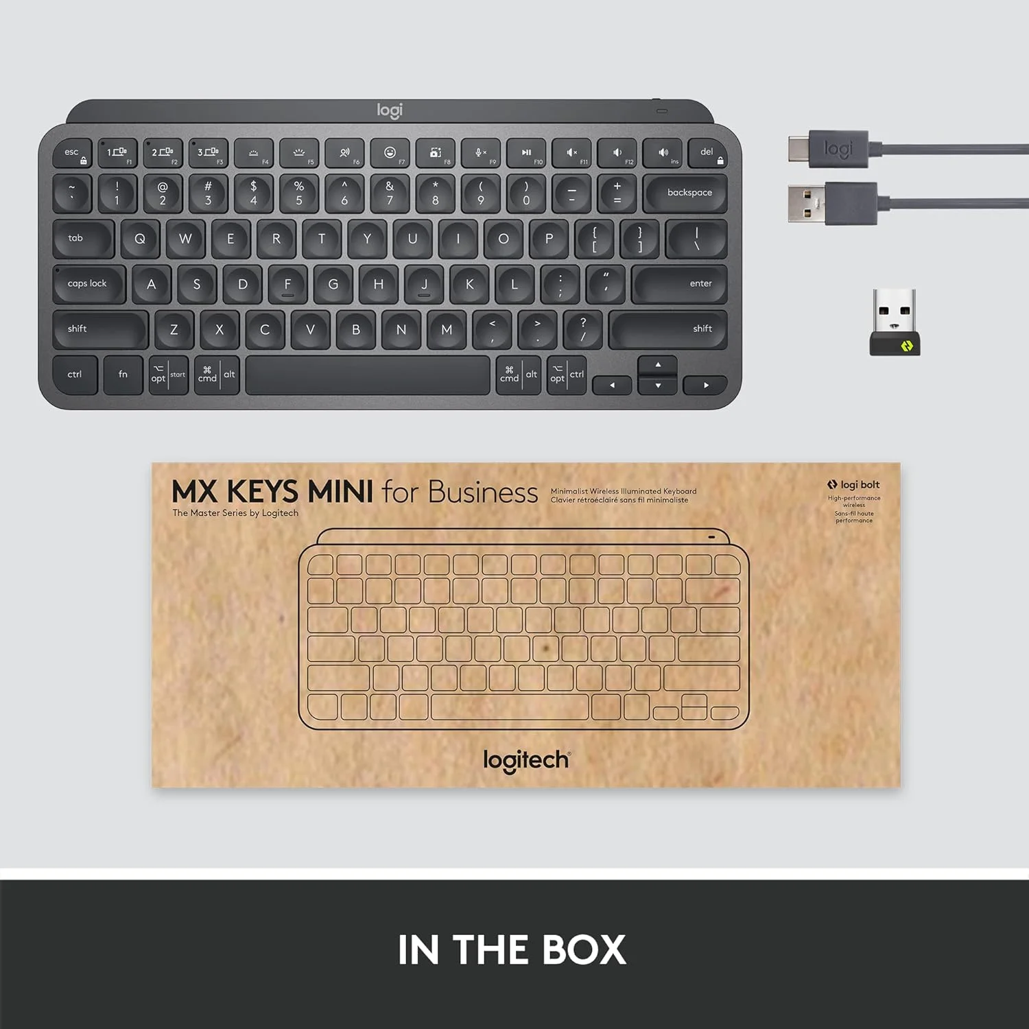 کیبورد بیسیم نورانی لاجیتک MX Keys Mini برای کسب و کار، جمع و جور، فناوری Logi Bolt، دارای نور پسزمینه، قابل شارژ، دارای گواهینامه جهانی، سازگار با Windows/Mac/Chrome/Linux - گرافیت کیبورد بیسیم نورانی لاجیتک MX Keys Mini برای کسب و کار، جمع و جور، فناوری Logi Bolt، دارای نور پسزمینه، قابل شارژ، دارای گواهینامه جهانی، سازگار با Windows/Mac/Chrome/Linux - گرافیت