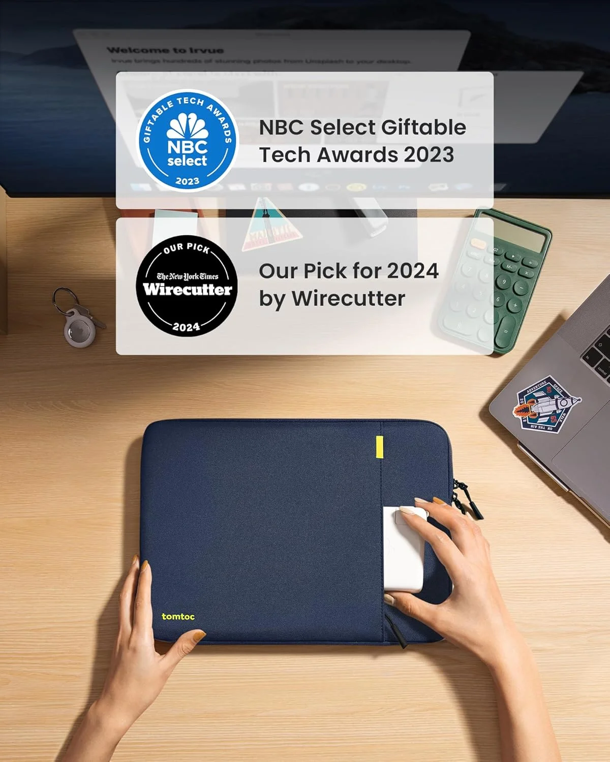 کیف محافظ لپ‌تاپ تومتک 360 درجه برای مک‌بوک پرو 16 اینچی M4/M3/M2/M1 پرو/مکس A3403 A3186 A2991 A2780 A2485 A2141 2024-2019، لپ‌تاپ Dell XPS 16، کیف مک‌بوک مقاوم در برابر آب با جیب لوازم جانبی