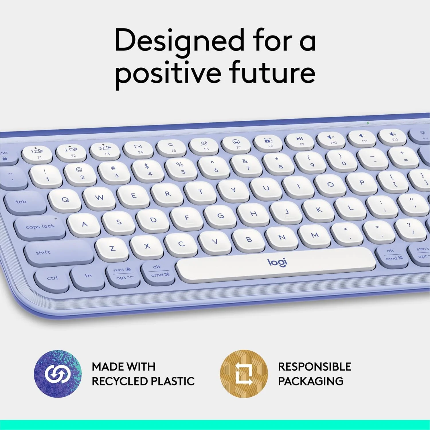 کیبورد بلوتوث بیسیم لاجیتک POP ICON Keys، تایپ راحت، کلیدهای قابل برنامهریزی، جابجایی آسان بین 3 دستگاه، برای لپتاپ، تبلت، کامپیوتر - یاسی و سفید مایل به سفید کیبورد بلوتوث بیسیم لاجیتک POP ICON Keys، تایپ راحت، کلیدهای قابل برنامهریزی، جابجایی آسان بین 3 دستگاه، برای لپتاپ، تبلت، کامپیوتر - یاسی و سفید مایل به سفید