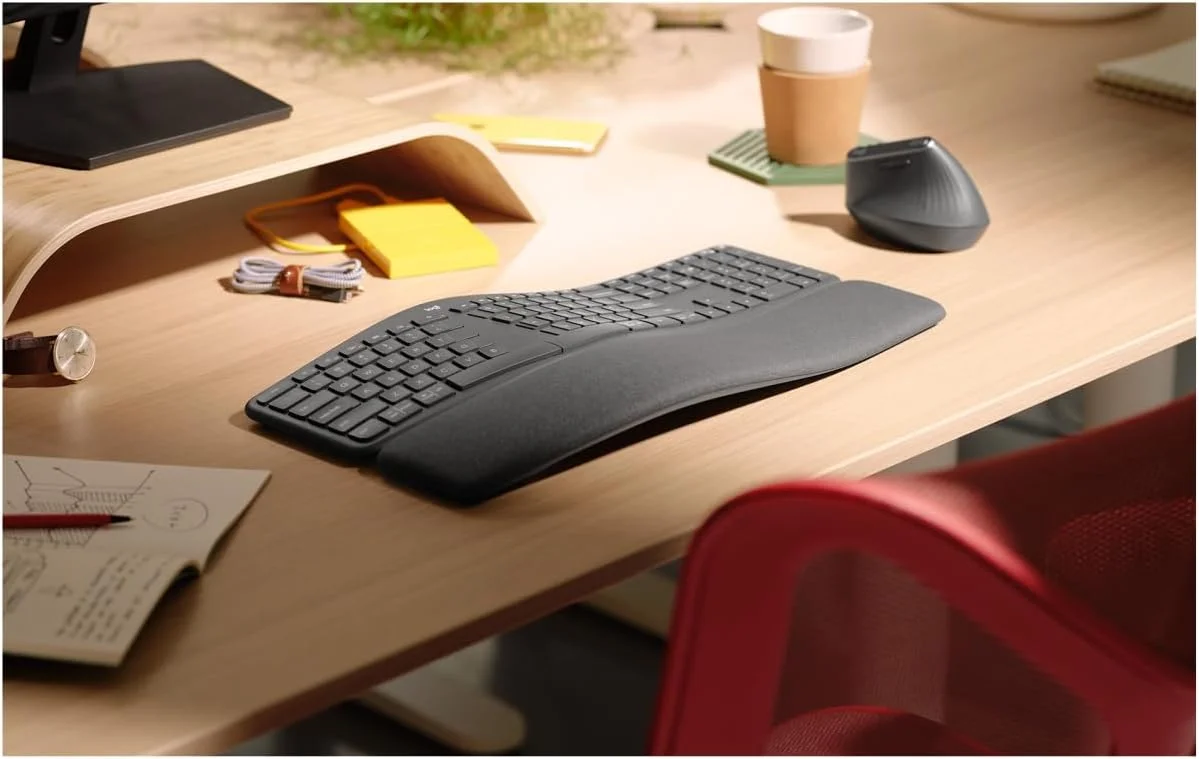 کیبورد ارگونومیک بی سیم لاجیتک ERGO K860 با طراحی کلیدهای جدا از هم، Skand. QWERTY - گرافیت
