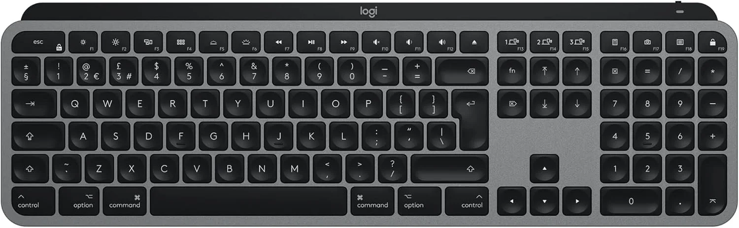 کیبورد بی سیم بلوتوثی لاجیتک MX Keys مخصوص مک، آلومینیومی مشکی