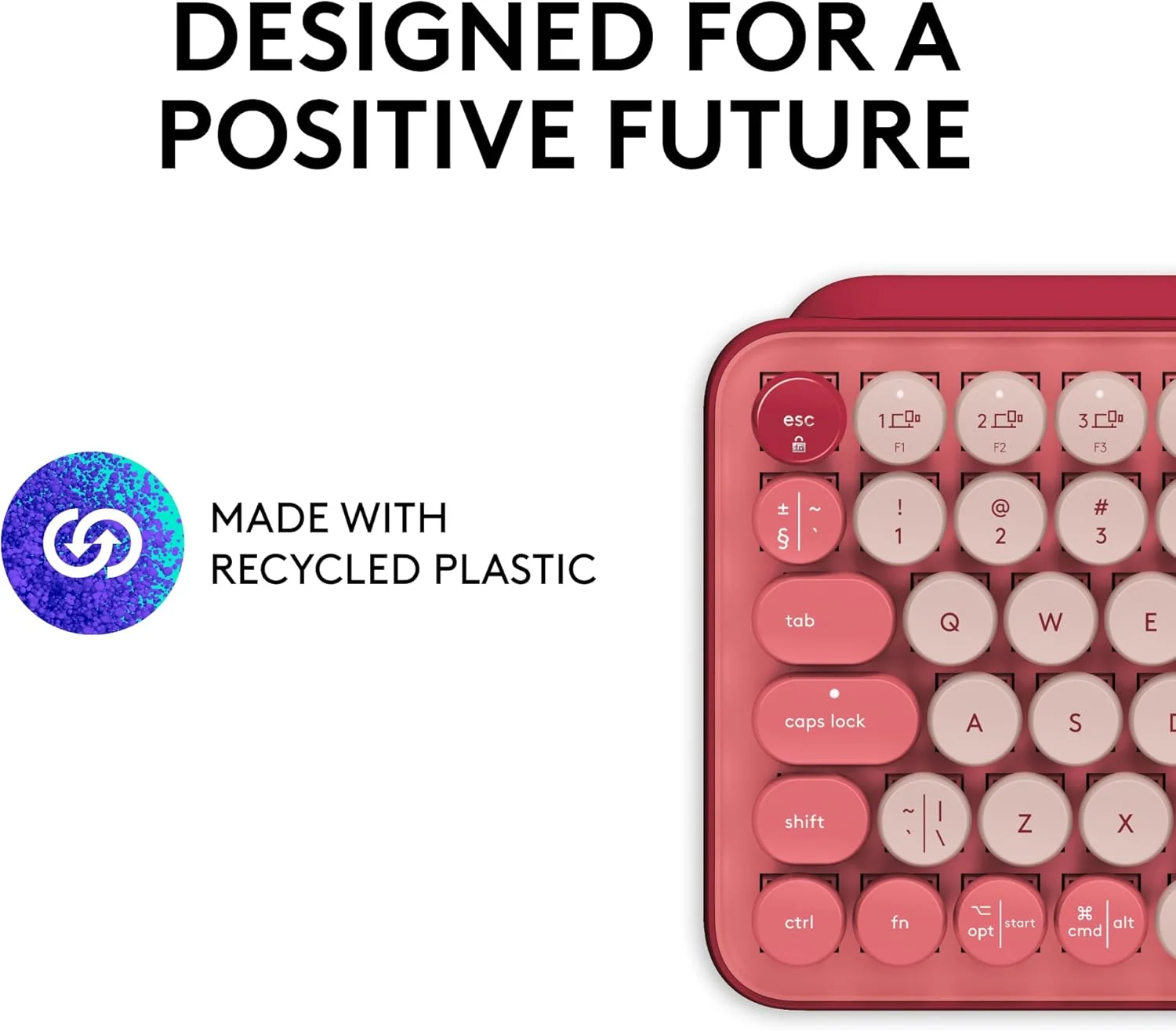 کیبورد مکانیکی بی سیم لاجیتک POP Keys با کلیدهای ایموجی قابل تنظیم، طراحی جمع و جور بادوام، اتصال بلوتوث یا USB، چند دستگاهی، سازگار با سیستم عامل - Heartbreaker Rose کیبورد مکانیکی بی سیم لاجیتک POP Keys با کلیدهای ایموجی قابل تنظیم، طراحی جمع و جور بادوام، اتصال بلوتوث یا USB، چند دستگاهی، سازگار با سیستم عامل - Heartbreaker Rose