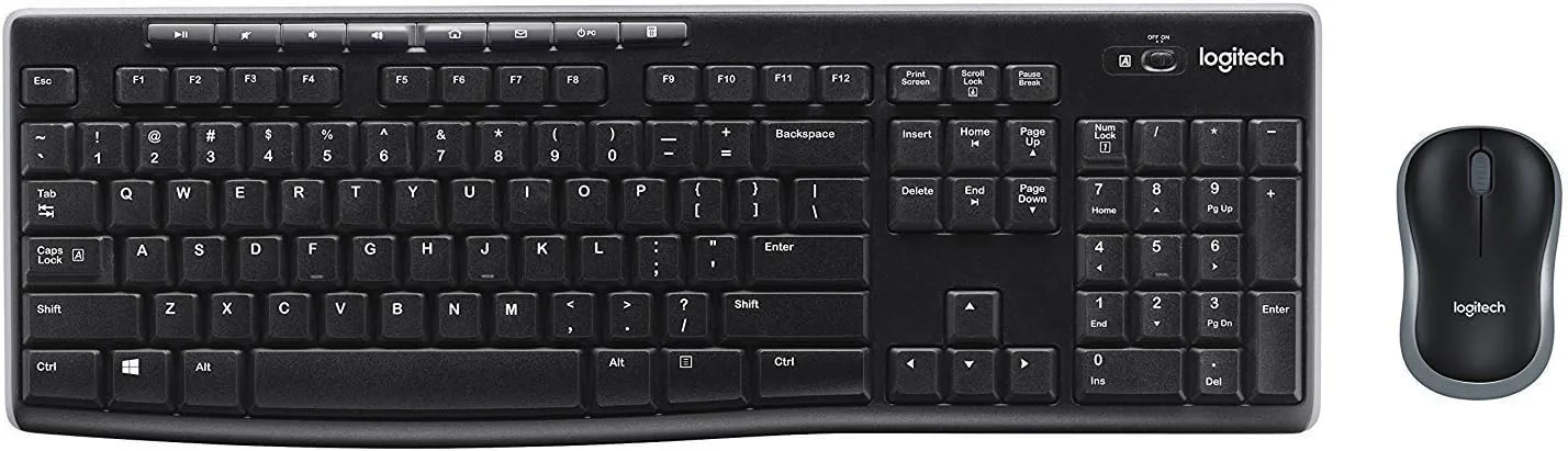 ست کیبورد و ماوس بی‌سیم لاجیتک MK270 به همراه ماوس بی‌سیم M185 - شامل کیبورد و ماوس، عمر باتری طولانی (همراه با ماوس)