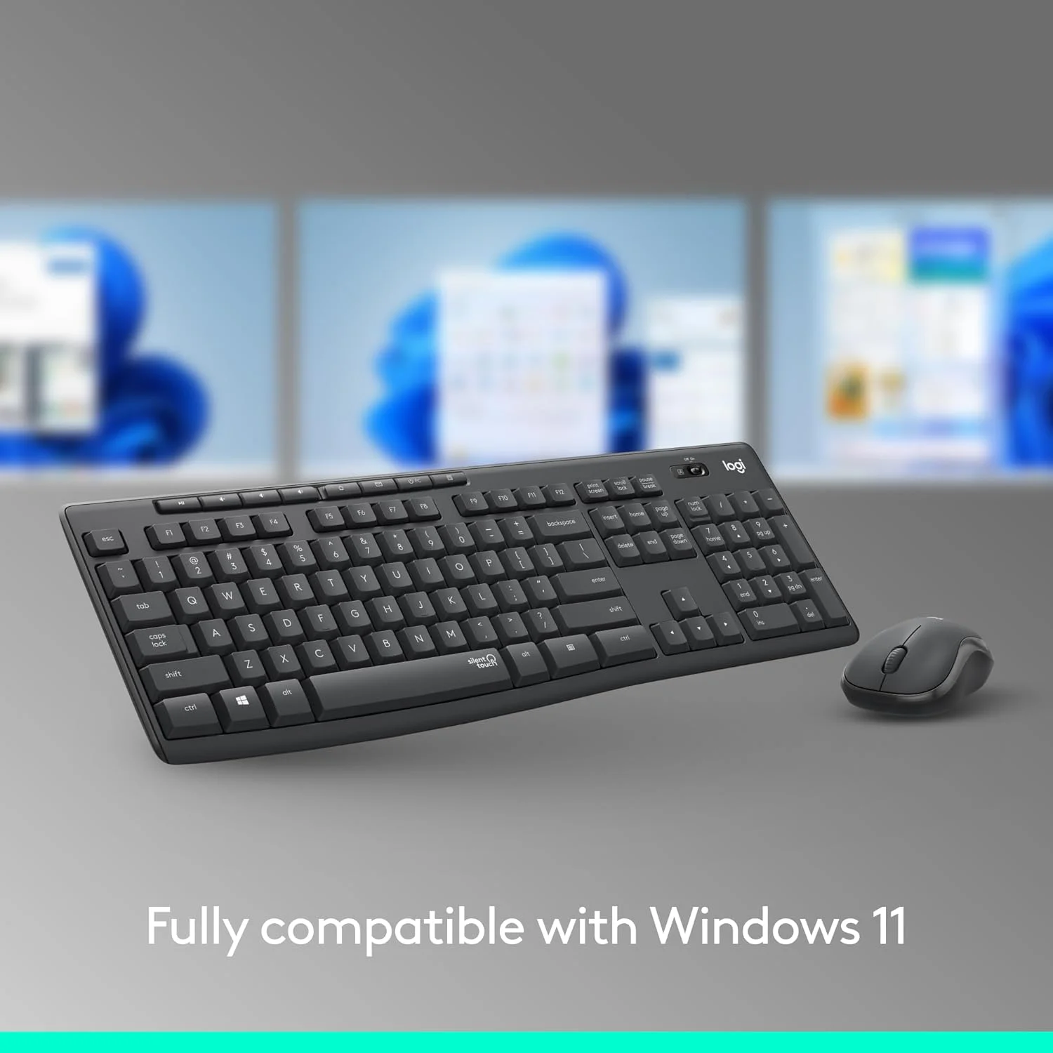 مجموعه ماوس و کیبورد بی‌سیم لاجیتک MK295 با فناوری SilentTouch، صفحه کلید کامل، ردیابی نوری پیشرفته، بی‌سیم بدون تاخیر، 90% صدای کمتر - سفید مایل به کرم