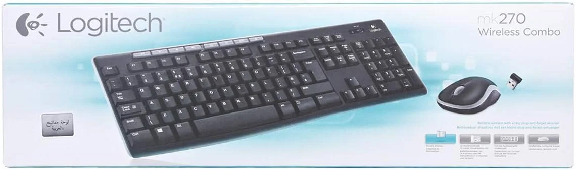 ست کیبورد و ماوس بی سیم لاجیتک MK270، 2.4 گیگاهرتز، عمر باتری طولانی