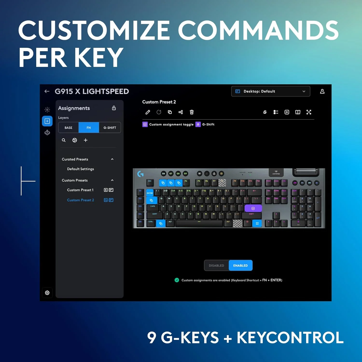 کیبورد گیمینگ مکانیکی بی سیم Logitech G915 X Lightspeed، کلیدهای PBT Double-Shot، کلیدهای کاملاً قابل برنامه ریزی، کیبوردهای گیمینگ RGB با نور پس زمینه Mac/PC، روکش آلومینیومی، سوئیچ های لمسی GL، مشکی