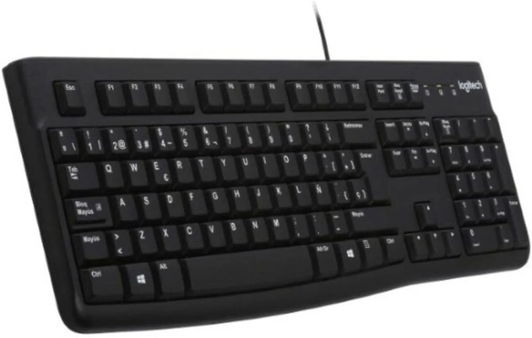 کیبورد سیم دار تجاری لاجیتک K120 برای ویندوز و لینوکس، پورت USB، تایپ بی صدا، مقاوم، ضد ریزش مایعات، کیبورد چکی CH QWERTZ