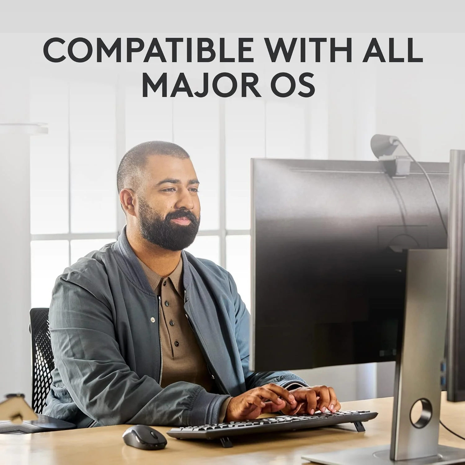 ست ترکیبی لاجیتک MK370 برای کسب و کار، کیبورد وایرلس فول سایز و ماوس وایرلس، گیرنده USB امن Logi Bolt، بلوتوث، دارای گواهینامه جهانی ویندوز/مک/کروم، لینوکس - گرافیت