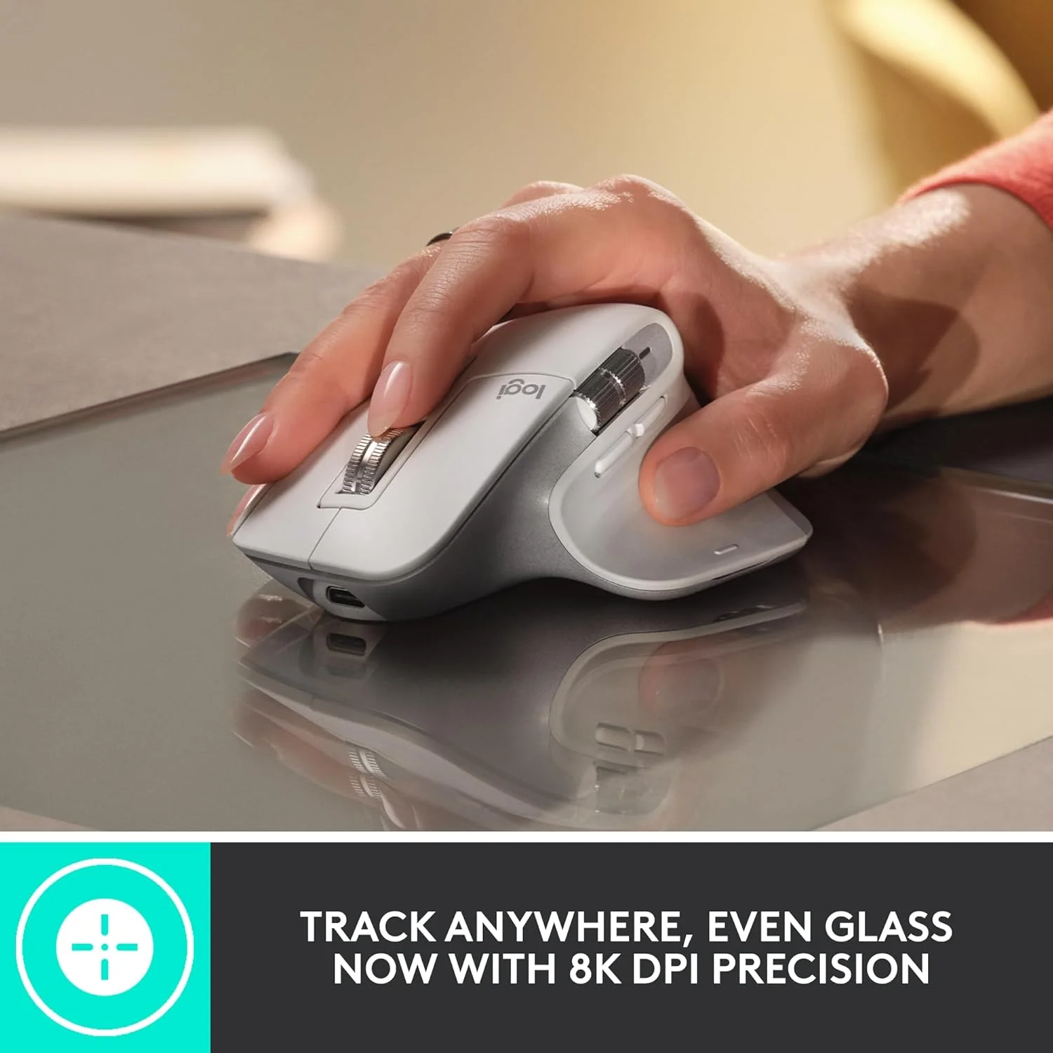 موس بی سیم لاجیتک MX Master 3S - موس عملکردی با اسکرول فوق العاده سریع، ارگونومیک، 8K DPI، ردیابی روی شیشه، کلیک های بی صدا، USB-C، بلوتوث، ویندوز، لینوکس، کروم - گرافیت