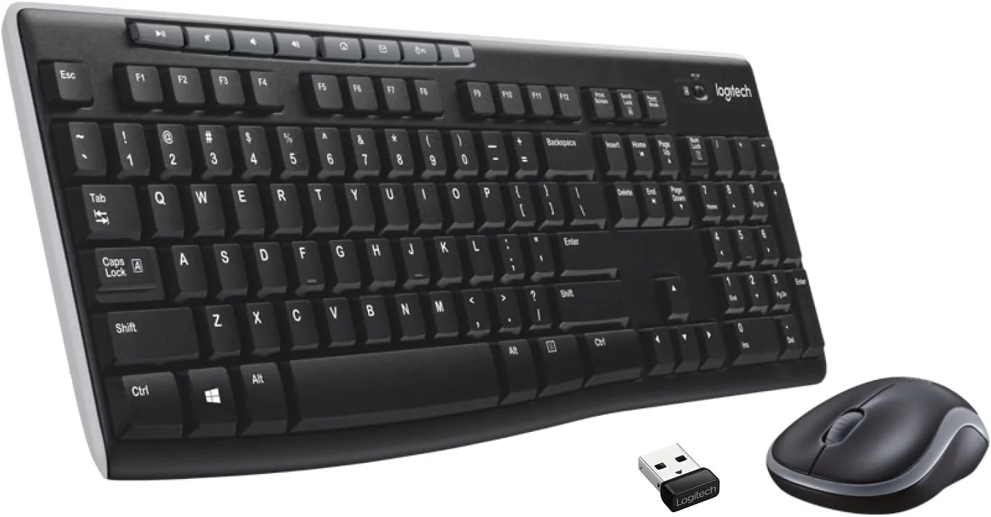 کیبورد و ماوس بی سیم مشکی لاجیتک مدل MK270
