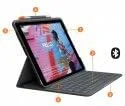 کیبورد و کاور آیپد 10.2 اینچی Logitech SLIM FOLIO، طرح AZERTY فرانسوی - مشکی گرافیتی