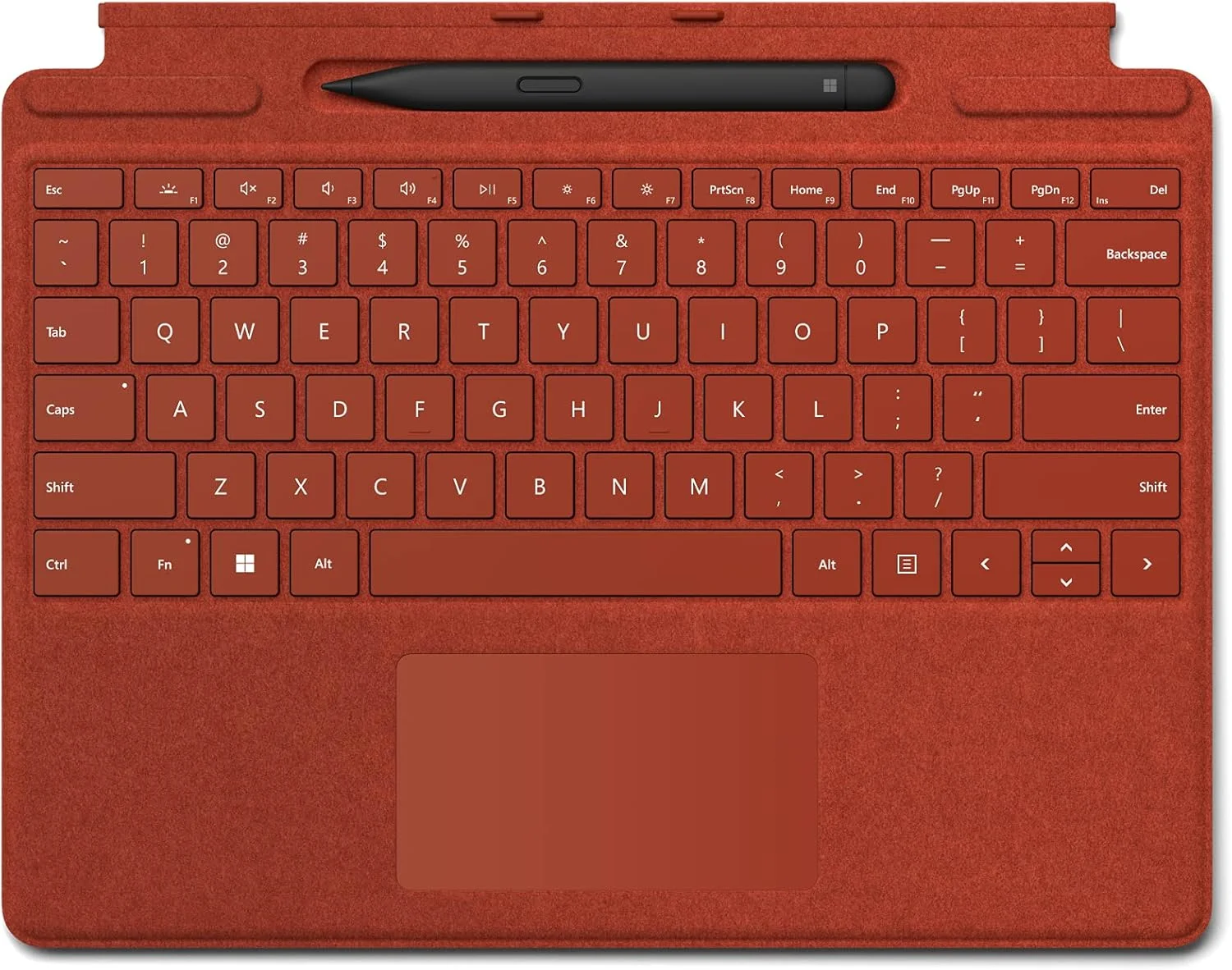 صفحه کلید Microsoft Surface Pro Signature (قرمز خشخاشی) به همراه قلم Slim Pen 2 | سازگار با Surface Pro (نسخه 11)، Surface Pro 9 و Surface Pro 8