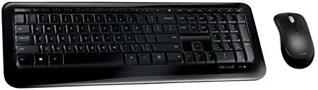 مجموعه کیبورد و ماوس بی سیم مایکروسافت 850، شامل ماوس و کیبورد بی سیم RF، مشکی، طرح QWERTY مجموعه کیبورد و ماوس بی سیم مایکروسافت 850، شامل ماوس و کیبورد بی سیم RF، مشکی، طرح QWERTY