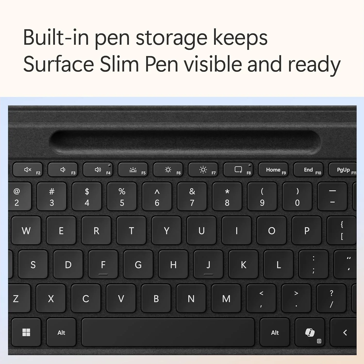 کیبورد Microsoft Surface Pro Flex با محل نگهداری قلم، کیبورد آلکانترا برای Surface Pro 8/9/نسل 11، ویندوز 11 Copilot+ PC، مشکی کیبورد Microsoft Surface Pro Flex با محل نگهداری قلم، کیبورد آلکانترا برای Surface Pro 8/9/نسل 11، ویندوز 11 Copilot+ PC، مشکی