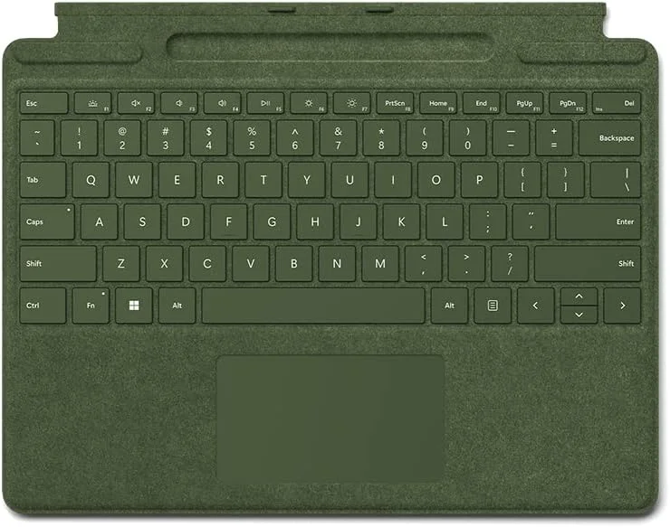 کیبورد سیگنچر مایکروسافت Surface Pro 8 / 9 / X سبز جنگلی به همراه قلم Slim Pen 2 مشکی