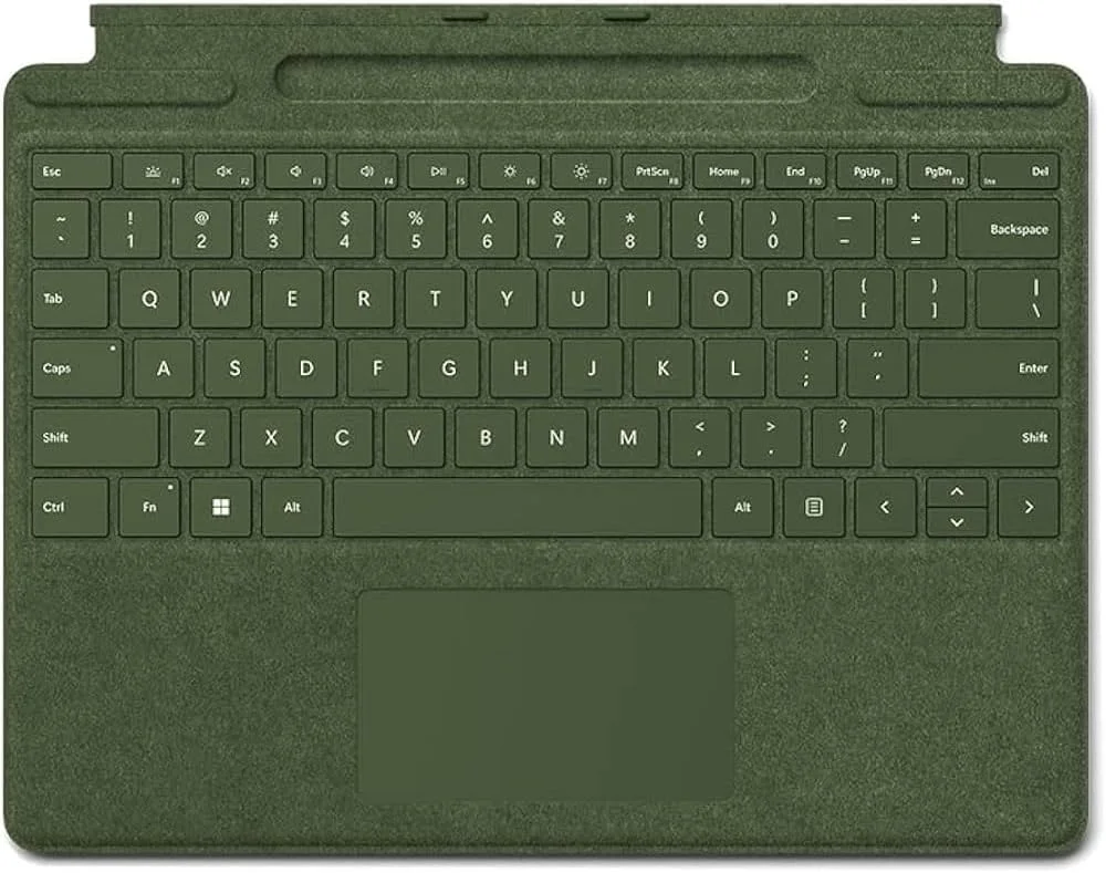 کیبورد سیگنچر مایکروسافت سرفیس پرو با محل نگهداری قلم برای سرفیس پرو 8، 9، X (QWERTY Nordic) سبز جنگلی