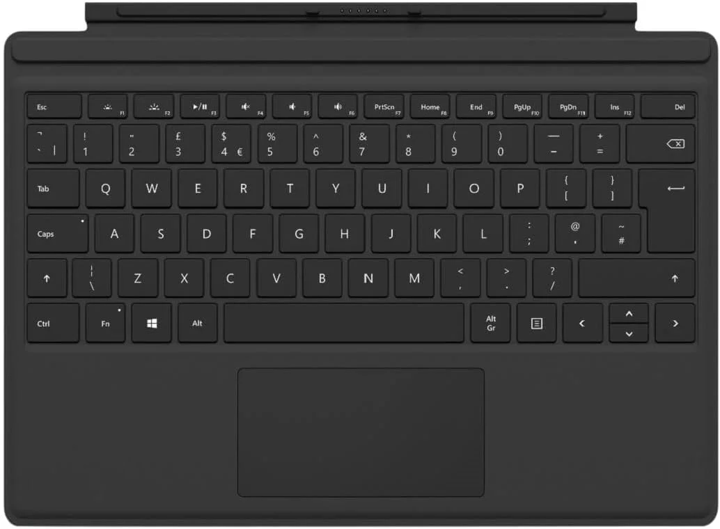 کاور تایپ مایکروسافت سرفیس پرو (مناسب سرفیس پرو 4 تا 7) (QWERTY اسپانیایی) مشکی (بازسازی شده)