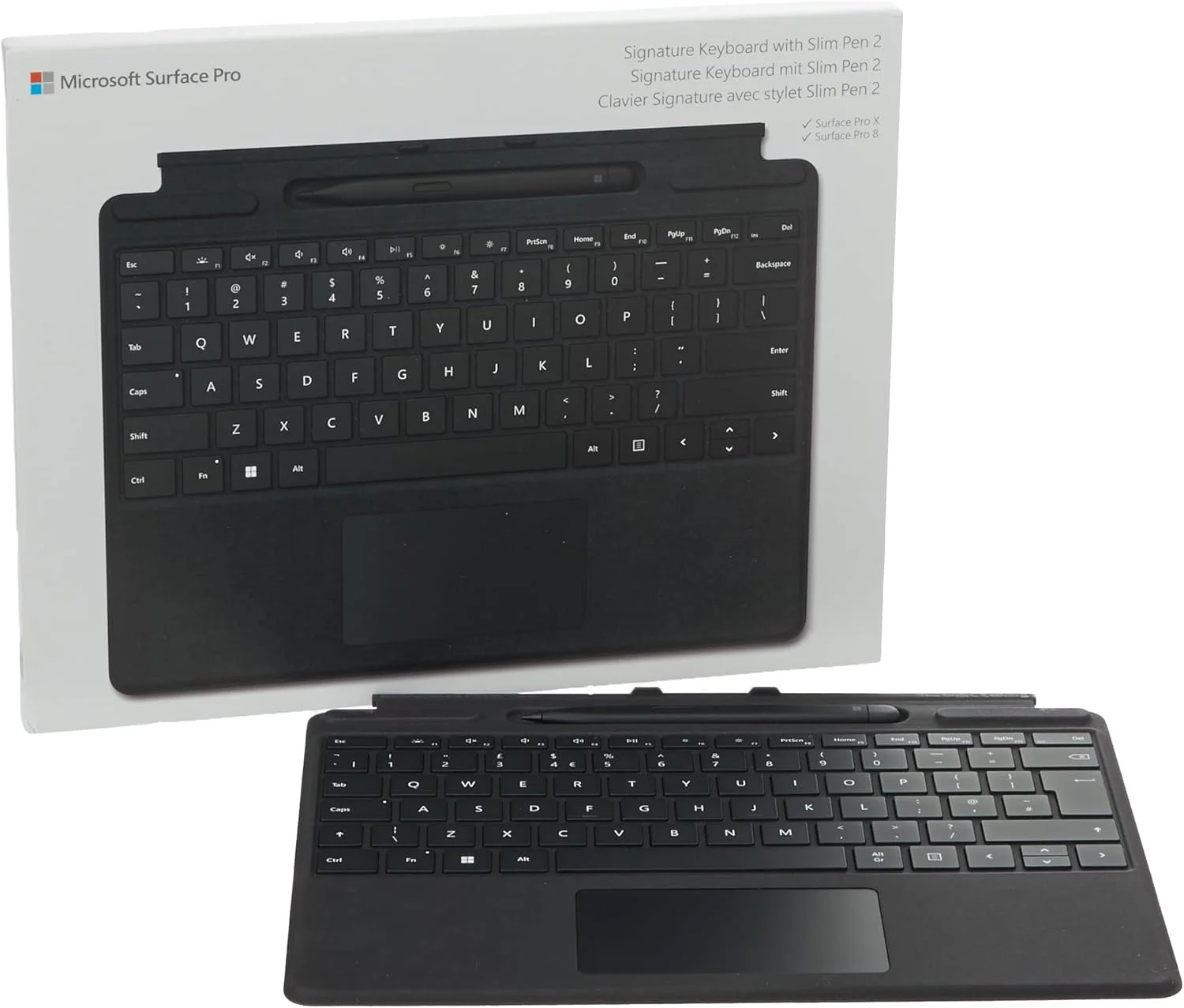 مجموعه Microsoft Surface Pro 9، 8 یا X - کاور Signature Type - مشکی - و Slim Pen 2