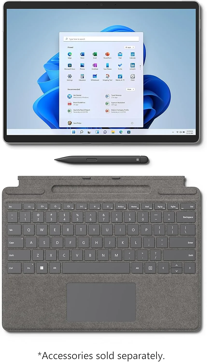 مجموعه Microsoft Surface Pro 9، 8 یا X - کاور Signature Type - مشکی - و Slim Pen 2