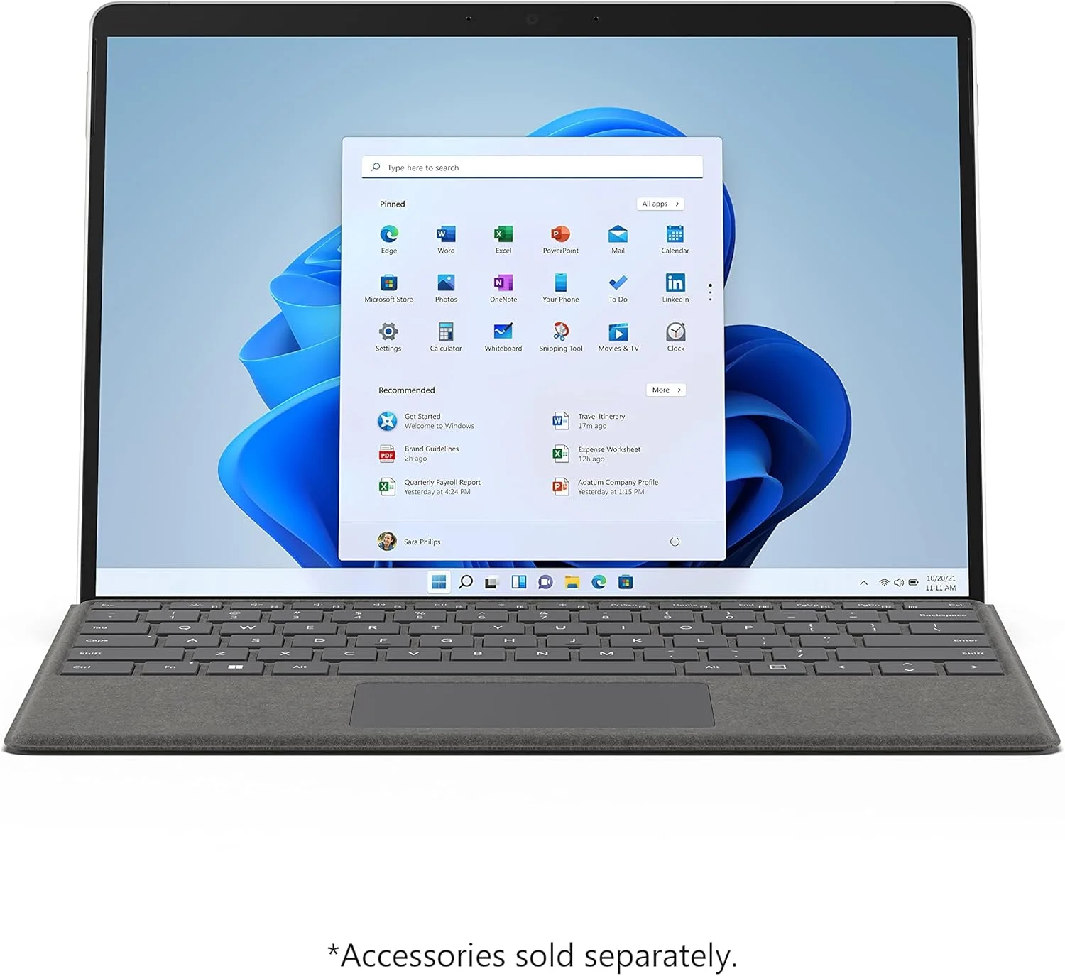 تبلت پی سی 2 در 1 مایکروسافت Surface Pro 8 - 13 اینچی - نقره ای - Intel Core I5، رم 8 گیگابایتی، SSD 128 گیگابایتی - Windows 11 Home - فقط دستگاه، مدل 2021، 8Pn-00002، Delia I5/8/128 Home