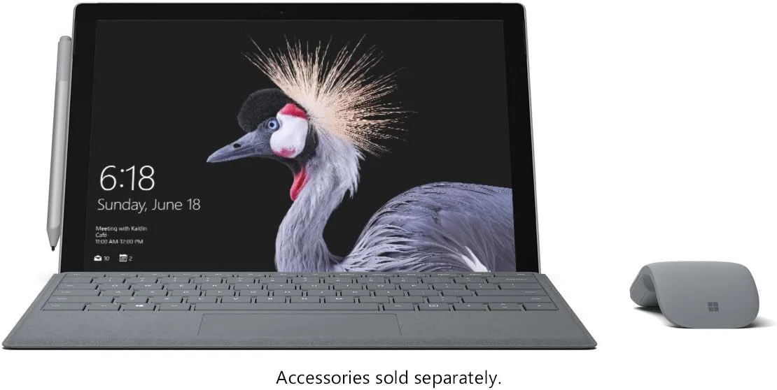 لپ تاپ مایکروسافت سرفیس پرو 4، پردازنده Intel Core i7-6650U، رم 16 گیگابایت، حافظه SSD 256 گیگابایت، ویندوز 10 پرو - KGP-00001 - قلم شامل نمی شود (تجدید شده)