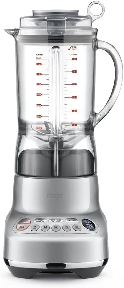 مخلوط کن Sage مدل The Fresh & Furious - پارچ 1.5 لیتری تریتان بدون BPA، تنظیمات از پیش تعیین شده برای اسموتی و خرد کردن یخ، 5 سرعت، نمایشگر LCD، تمیز کردن خودکار - استیل ضد زنگ - نسخه امارات متحده عربی، 2 سال گارانتی سازنده مخلوط کن Sage مدل The Fresh & Furious - پارچ 1.5 لیتری تریتان بدون BPA، تنظیمات از پیش تعیین شده برای اسموتی و خرد کردن یخ، 5 سرعت، نمایشگر LCD، تمیز کردن خودکار - استیل ضد زنگ - نسخه امارات متحده عربی، 2 سال گارانتی سازنده