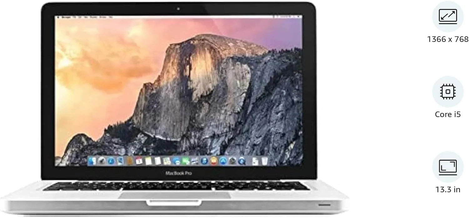 لپ تاپ مک بوک PR0 مدل A1278 با صفحه نمایش 13.3 اینچی، پردازنده Core i5 2.5GHz، رم 8 گیگابایتی، حافظه 500 گیگابایتی و کیبورد EN/AR (بازسازی شده)
