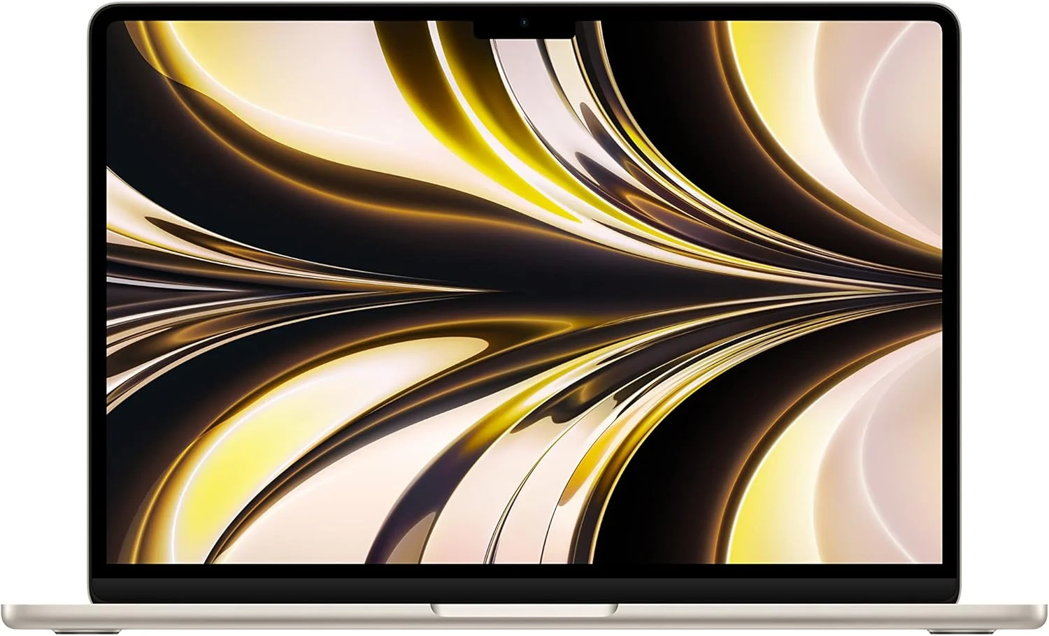 لپ تاپ Apple MacBook Air 2022 با تراشه M2: صفحه نمایش Liquid Retina 13.6 اینچی، 16 گیگابایت رم، 256 گیگابایت حافظه SSD، صفحه کلید با نور پس زمینه، دوربین FaceTime HD 1080p. سازگار با iPhone و iPad; Starlight