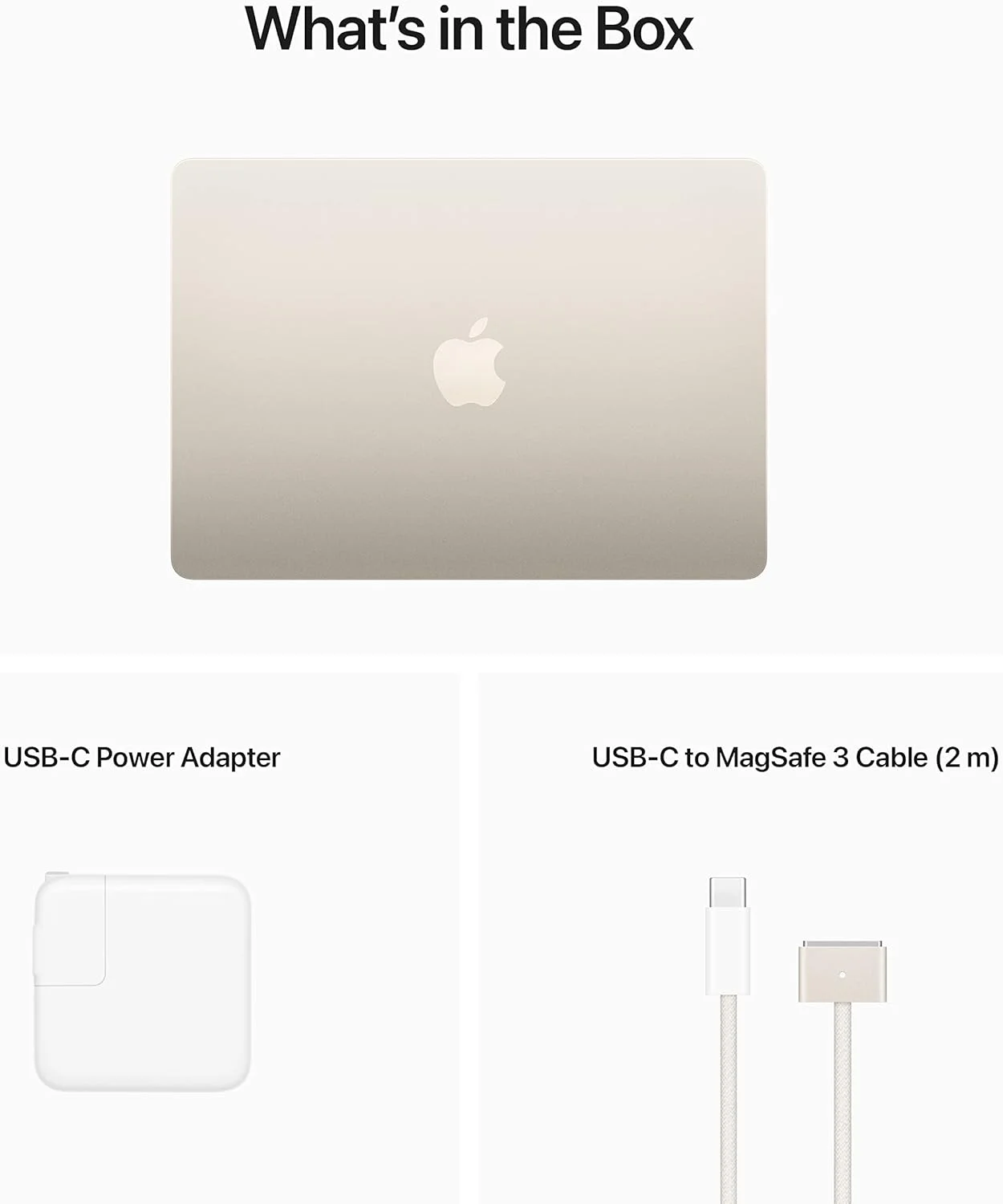 لپ تاپ Apple MacBook Air 2022 با تراشه M2: صفحه نمایش Liquid Retina 13.6 اینچی، 16 گیگابایت رم، 256 گیگابایت حافظه SSD، صفحه کلید با نور پس زمینه، دوربین FaceTime HD 1080p. سازگار با iPhone و iPad; Starlight