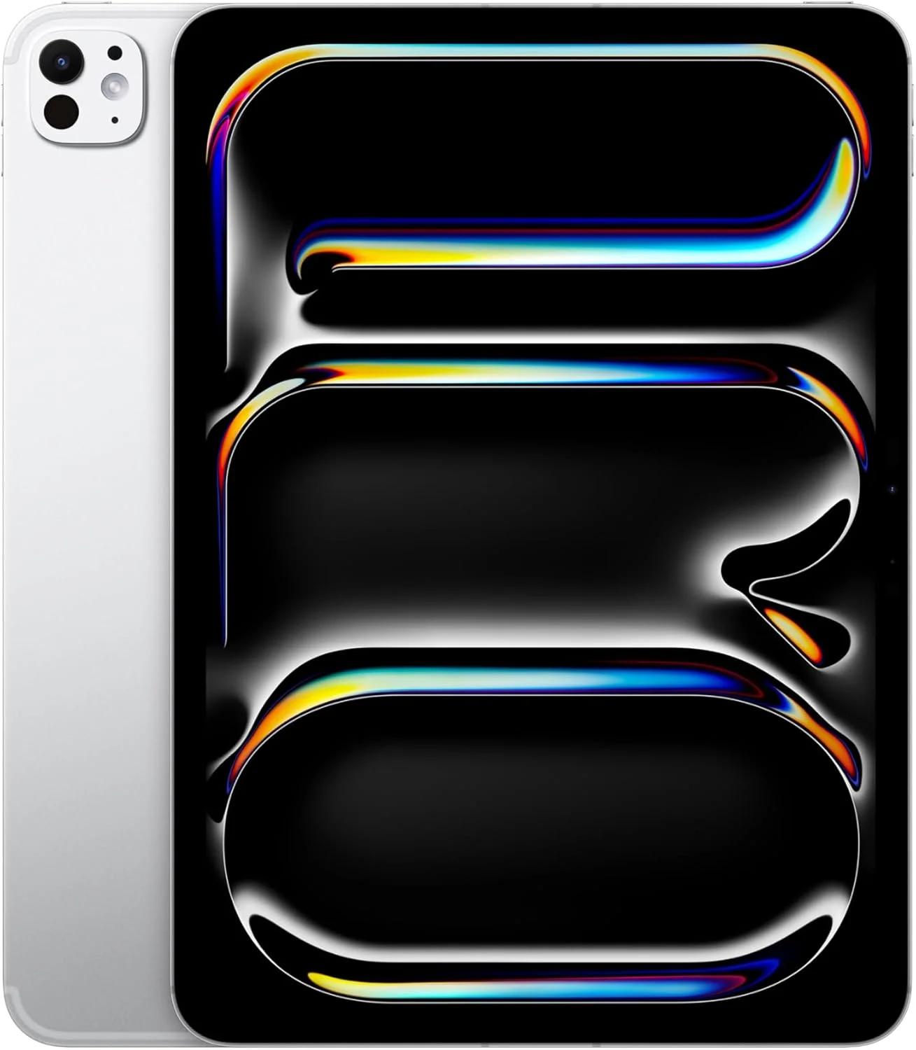 اپل آیپد پرو ۱۱ اینچی (M4): نمایشگر Ultra Retina XDR، ۵۱۲ گیگابایت، دوربین جلوی ۱۲ مگاپیکسلی Landscape / دوربین پشتی ۱۲ مگاپیکسلی، Wi-Fi 6E + 5G Cellular با eSIM، عمر باتری تمام روز، شیشه استاندارد - نقره ای