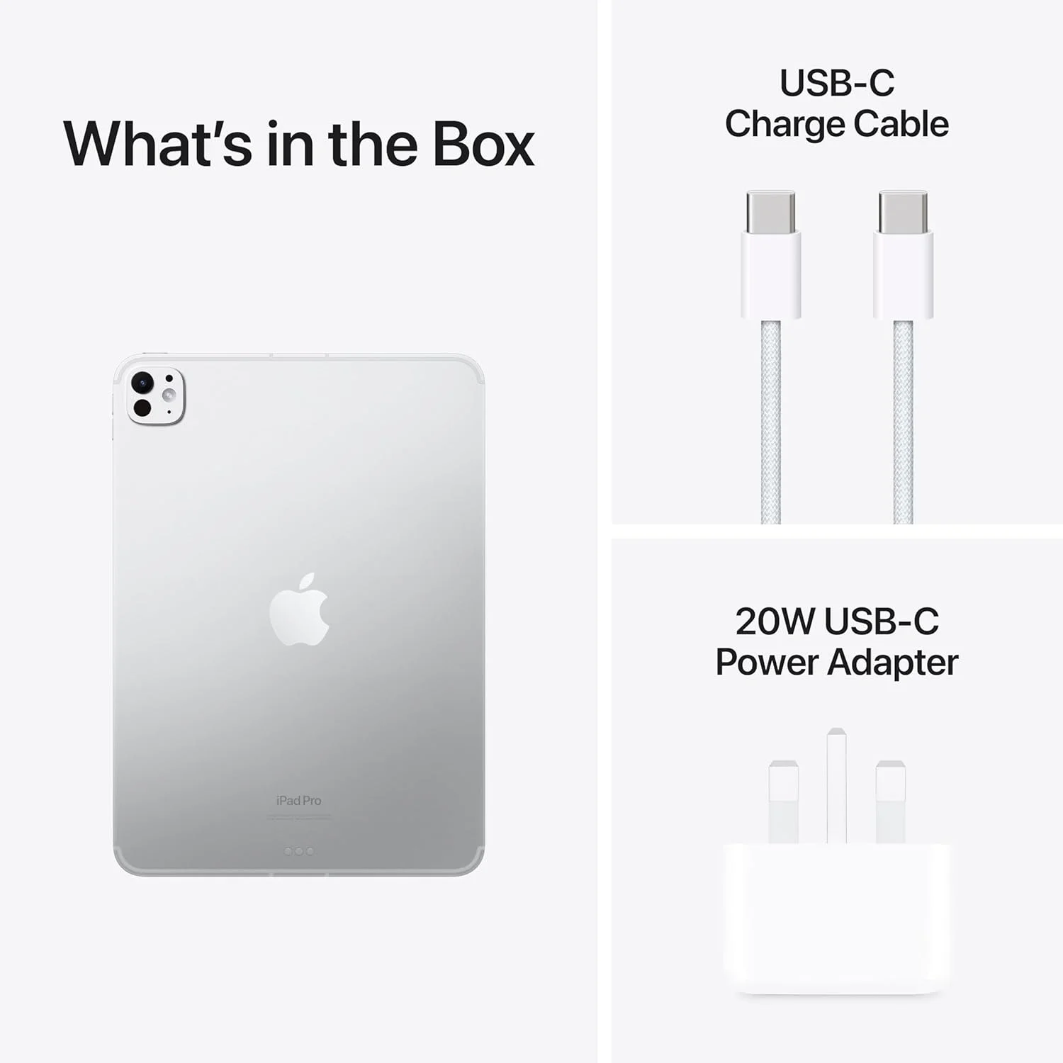 اپل آیپد پرو ۱۱ اینچی (M4): نمایشگر Ultra Retina XDR، ۵۱۲ گیگابایت، دوربین جلوی ۱۲ مگاپیکسلی Landscape / دوربین پشتی ۱۲ مگاپیکسلی، Wi-Fi 6E + 5G Cellular با eSIM، عمر باتری تمام روز، شیشه استاندارد - نقره ای