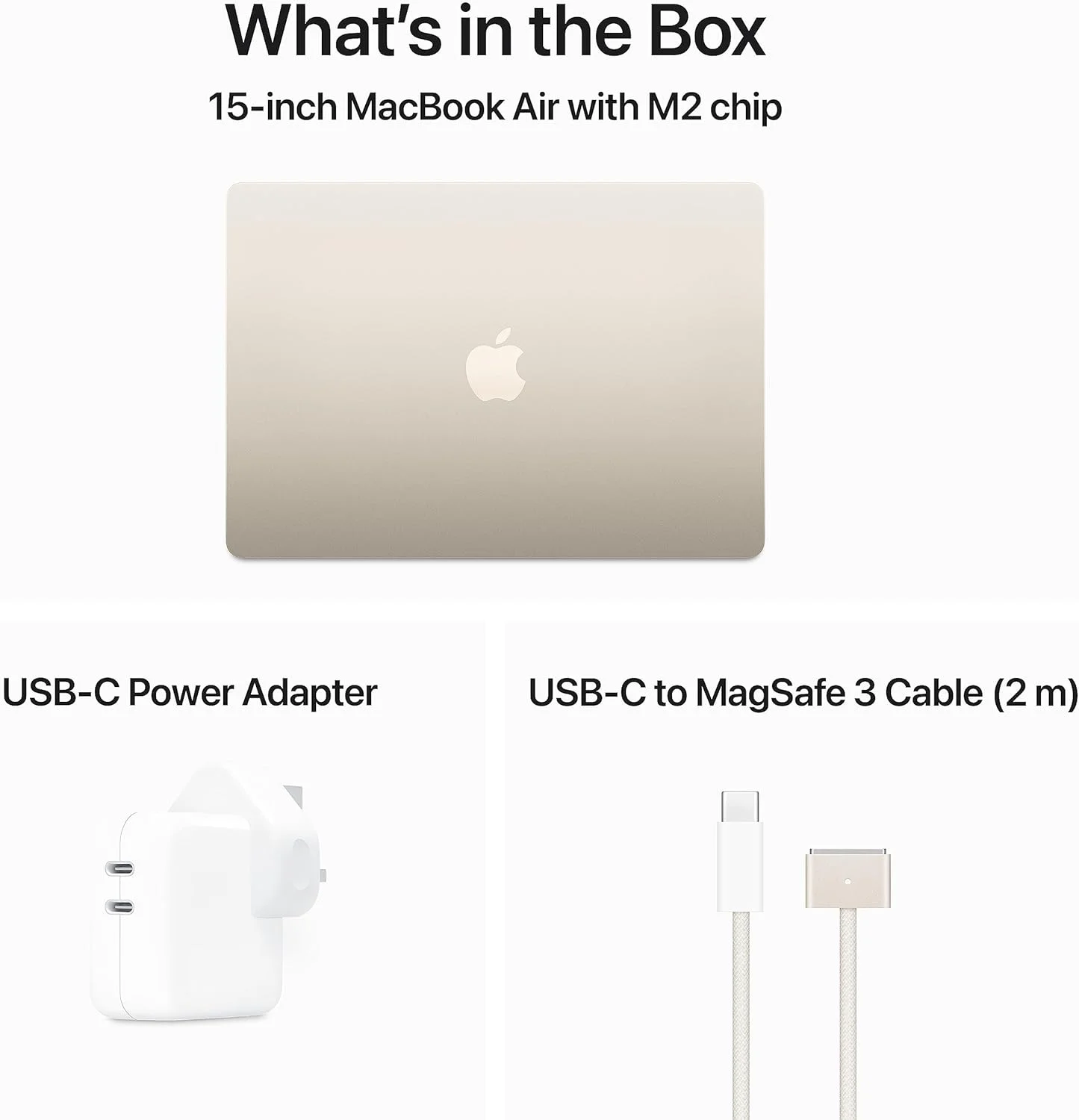 لپ تاپ 15 اینچی Apple MacBook Air 2023 با تراشه M2: صفحه نمایش Liquid Retina 15.3 اینچی، 8 گیگابایت رم، 256 گیگابایت حافظه SSD، Touch ID. سازگار با iPhone/iPad; Starlight; عربی/انگلیسی