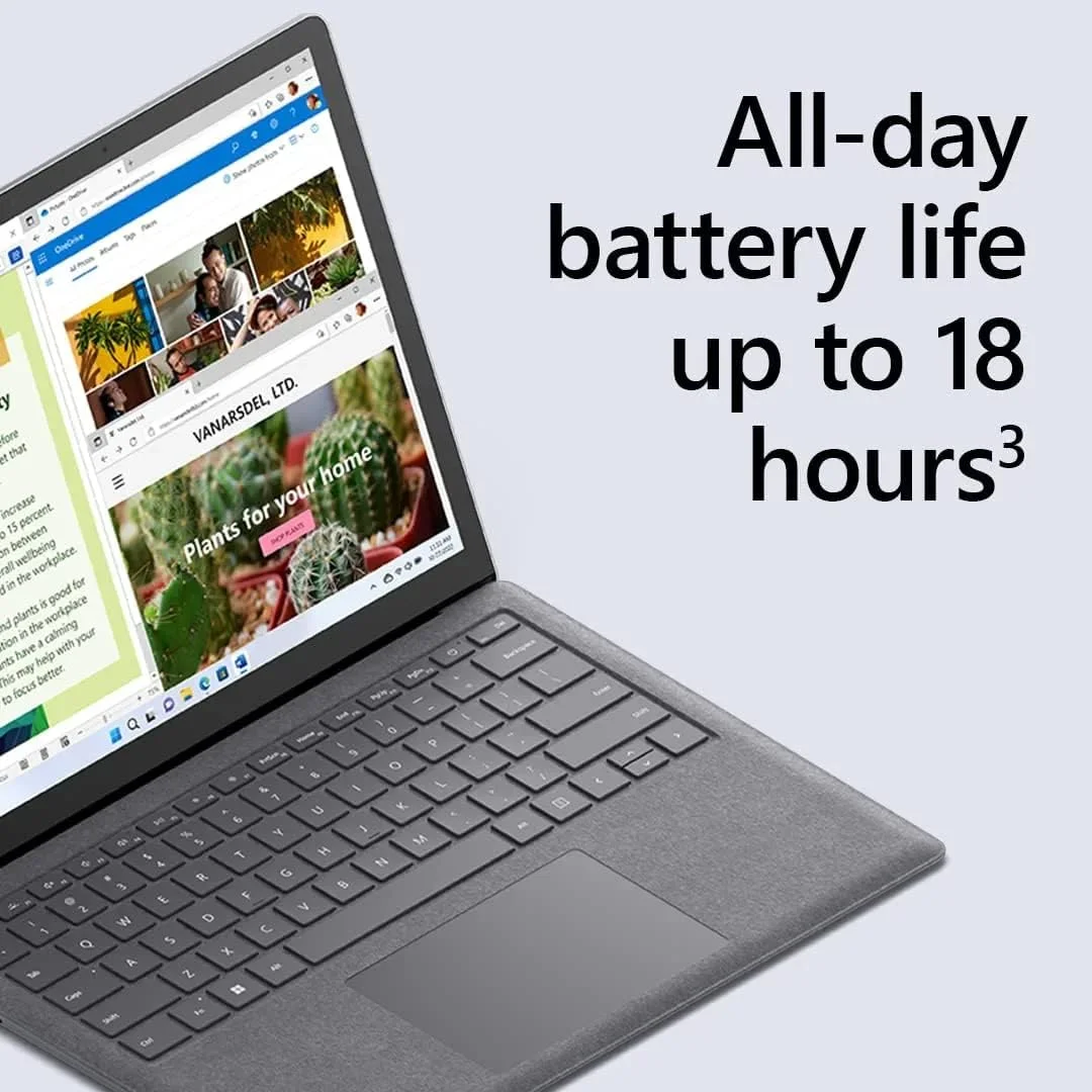 مایکروسافت Surface Laptop 5 (بازسازی شده) با صفحه نمایش 13.5 اینچی 2256 x 1504، پردازنده Intel i5-1235U، گرافیک یکپارچه Iris، رم 8 گیگابایتی، SSD 256 گیگابایتی، ویندوز 11، پلاتینیوم - [QZI-00014]، مدل 13.5 اینچی امارات