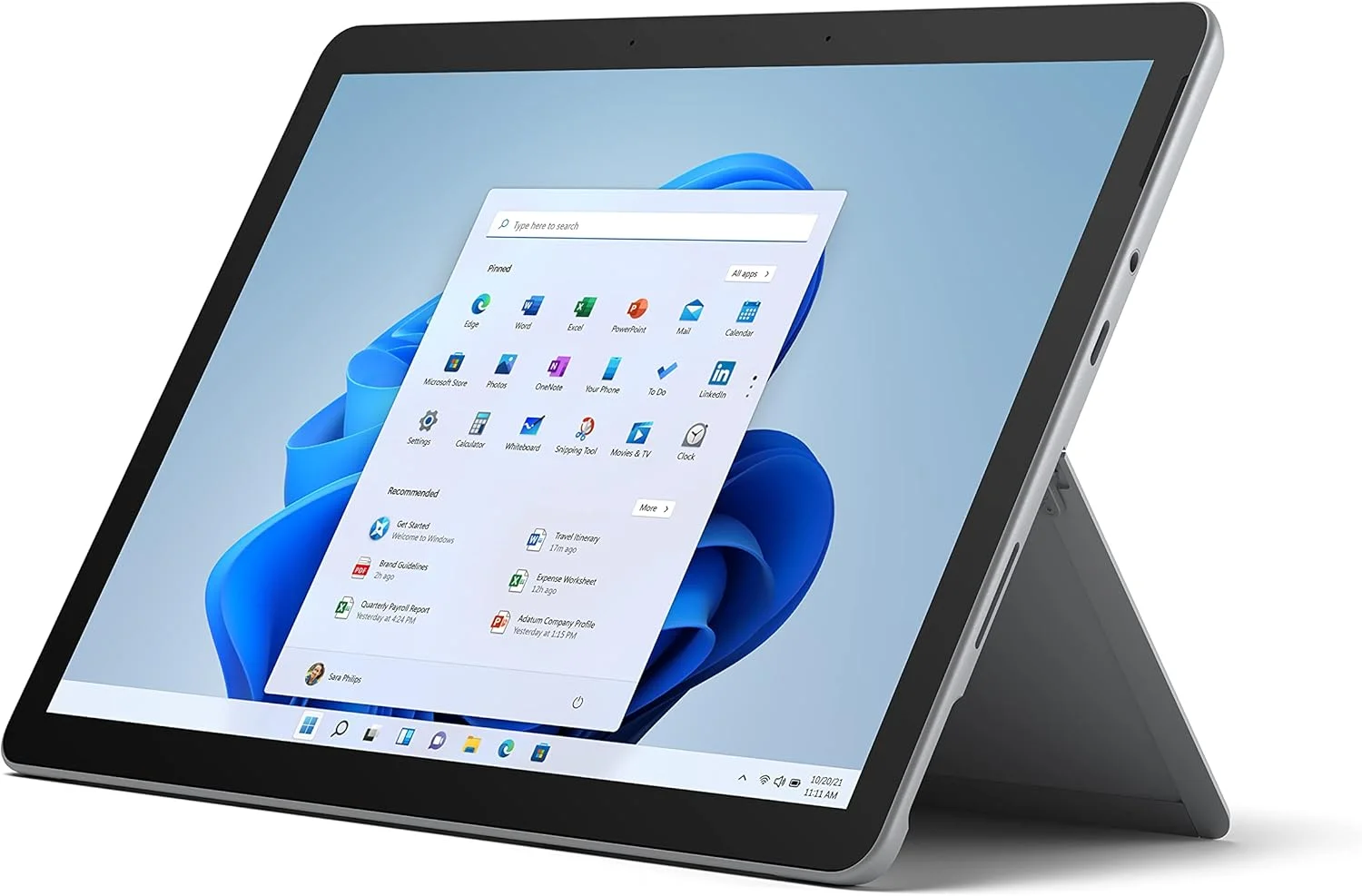 تبلت پی سی 2 در 1 مایکروسافت Surface Go 3 - 10.5 اینچی - نقره ای - Intel Pentium Gold G5600، رم 8 گیگابایت، SSD 128 گیگابایت - Windows 11 Home S - فقط دستگاه، مدل 2021