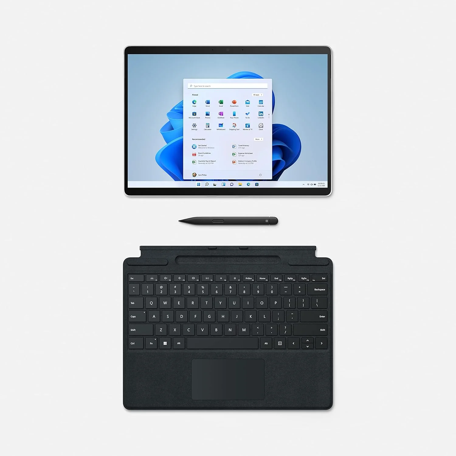 لپ تاپ 2 در 1 مایکروسافت Surface Pro X (بازسازی شده) - تبلت جداشدنی Wifi، Sq2، پیکسل سنس 13 اینچی، 256 گیگابایت SSD، 16 گیگابایت رم، ویندوز 11 (پلاتینیوم) - [E8H-00008]