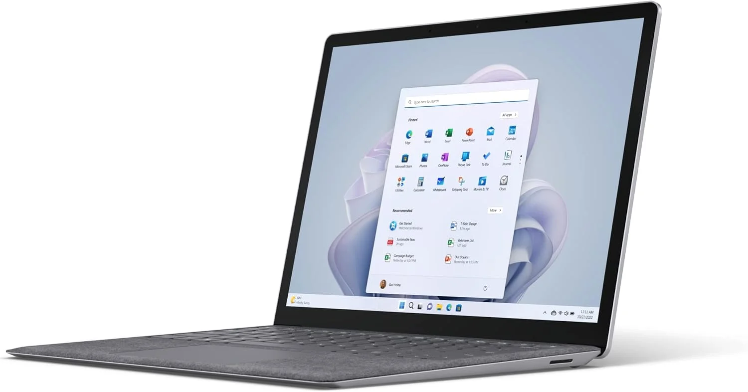 لپ تاپ 2 در 1 مایکروسافت Surface Laptop 5 - 13.5 اینچی (Intel Core i5-1235U، 8 گیگابایت رم، 256 گیگابایت SSD، Windows 11 Home) - پلاتینیوم