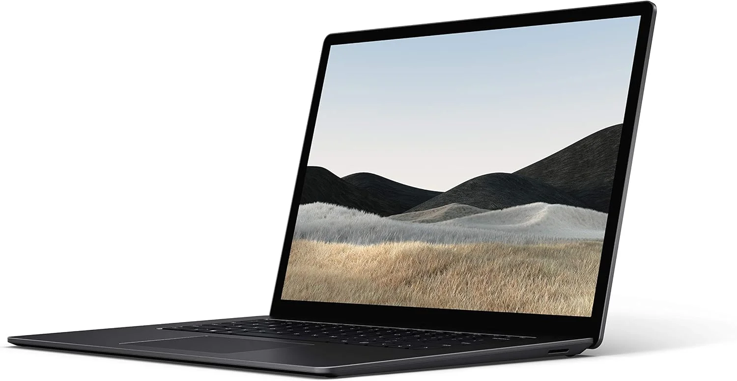 لپ تاپ فوق العاده باریک 15 اینچی لمسی مایکروسافت Surface Laptop 4 (مشکی) - AMD Ryzen 7، رم 8 گیگابایتی، SSD 512 گیگابایتی، ویندوز 10 هوم، مدل 2021