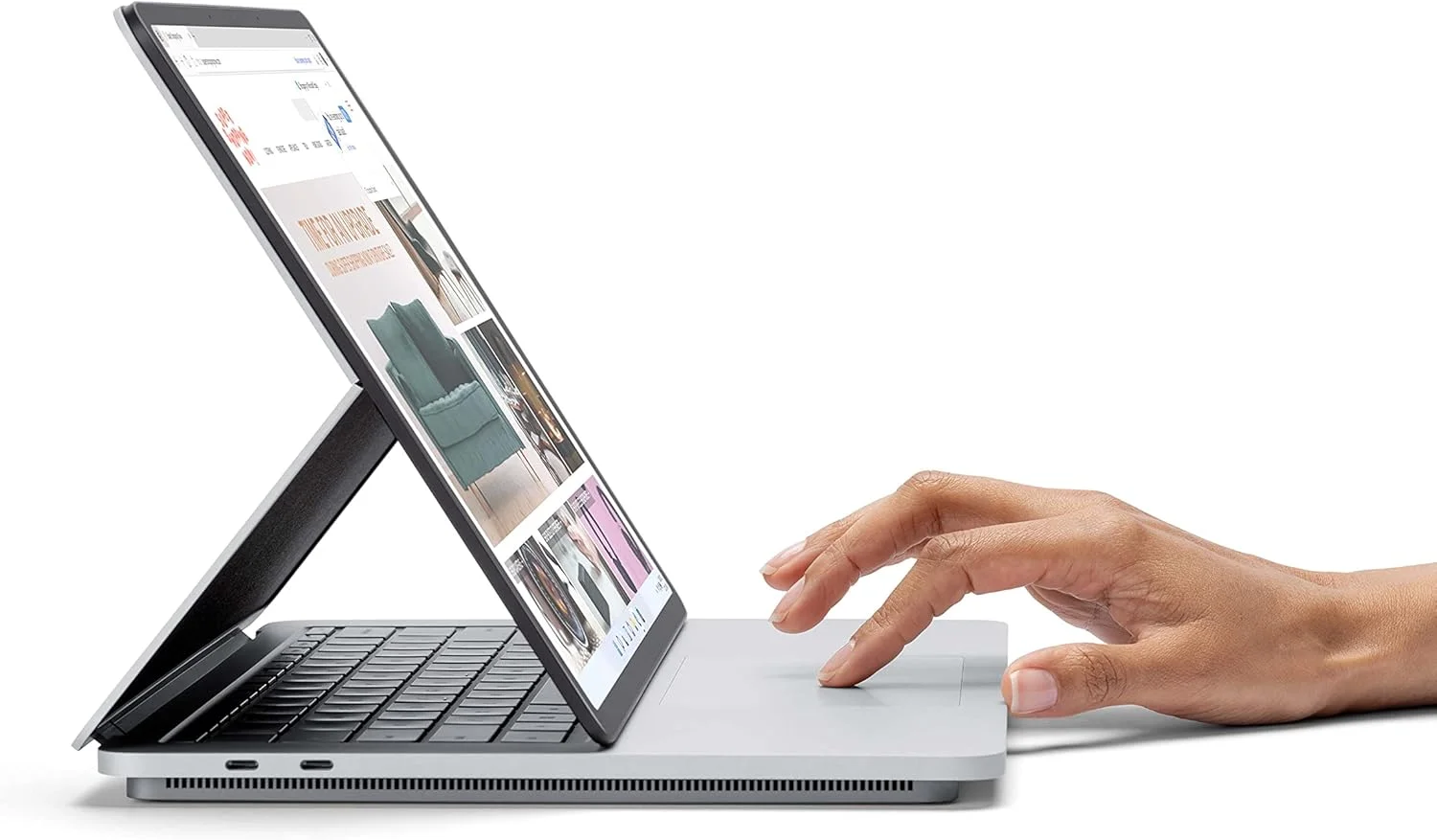 مایکروسافت Surface Laptop Studio (THR-00013) – صفحه لمسی 14.4 اینچی، پردازنده Intel Core i5-11300H، رم 16 گیگابایتی، حافظه SSD 256 گیگابایتی، ویندوز 11 Home – پلاتینیوم | لپ تاپ 2 در 1 تبدیل شونده (تجدید شده) مایکروسافت Surface Laptop Studio (THR-00013) – صفحه لمسی 14.4 اینچی، پردازنده Intel Core i5-11300H، رم 16 گیگابایتی، حافظه SSD 256 گیگابایتی، ویندوز 11 Home – پلاتینیوم | لپ تاپ 2 در 1 تبدیل شونده (تجدید شده)