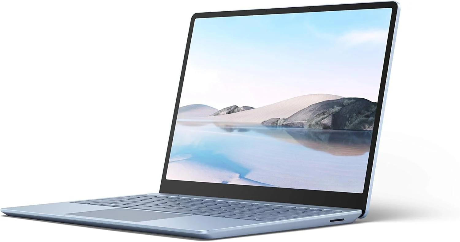 لپ تاپ فوق العاده باریک 12.4 اینچی لمسی مایکروسافت Surface Laptop Go (آبی یخی) - پردازنده Intel Core i5 نسل 10 چهار هسته ای، 8 گیگابایت رم، 256 گیگابایت SSD، ویندوز 10 هوم در حالت S، نسخه 2020
