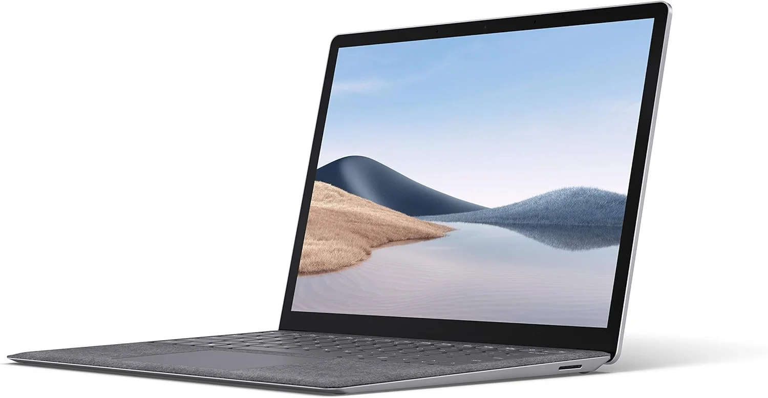 لپ تاپ فوق العاده باریک 13.5 اینچی لمسی مایکروسافت Surface Laptop 4 (پلاتینیوم) - پردازنده 6 هسته ای AMD Ryzen 5 با گرافیک Radeon (Microsoft Surface Edition) 8 گیگابایت رم، 256 گیگابایت SSD، ویندوز 10 هوم، مدل 2021