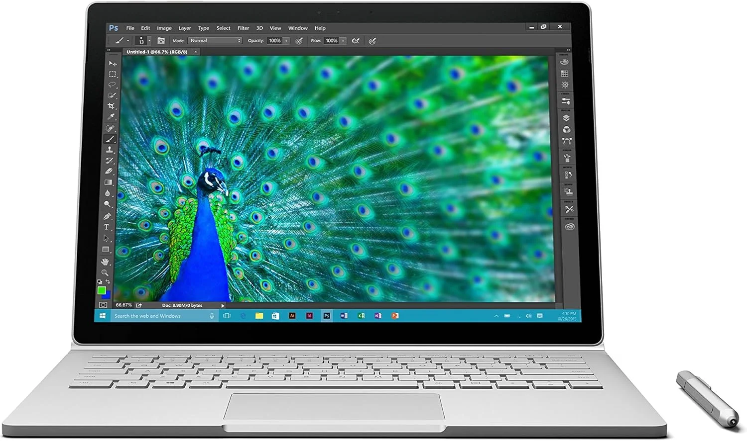 لپ تاپ لمسی 13.5 اینچی Microsoft Surface Book (پردازنده Intel Core i7-6600U، رم 8 گیگابایت، حافظه SSD 256 گیگابایت، گرافیک یکپارچه NVIDIA 1 گیگابایت، BT4/AC، Wi-Fi، لمسی، Windows 10 Pro) - نقره ای