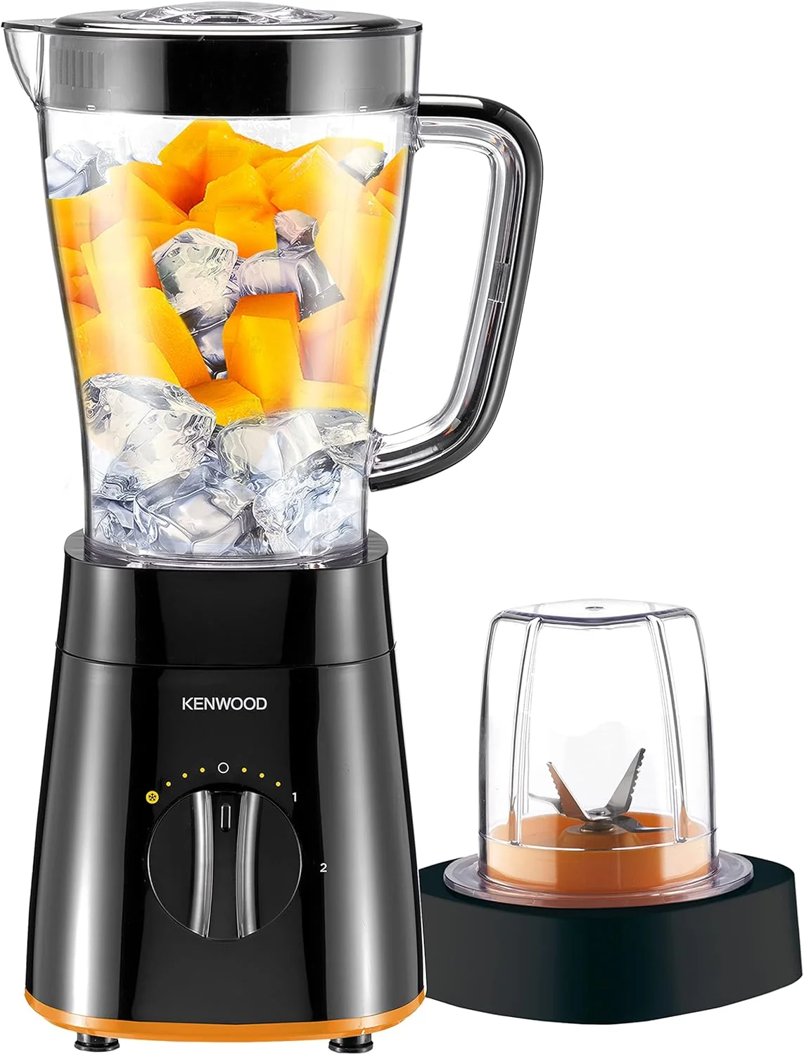 مخلوط کن کنوود 500 وات مدل Smoothie Blender/Smoothie Maker با ظرفیت 1.5 لیتر به همراه آسیاب چند منظوره (خردکن/آسیاب)، عملکرد خرد کردن یخ مدل Blp15.150Bk مشکی