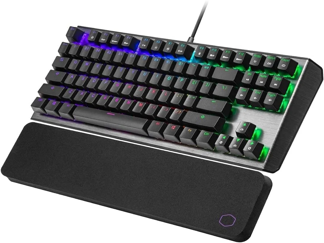کیبورد مکانیکی گیمینگ بدون کلید Cooler Master CK530 V2 با سوئیچ آبی، نور پس زمینه RGB، کنترلهای On-the-Fly و صفحه بالایی آلومینیومی (عربی) کیبورد مکانیکی گیمینگ بدون کلید Cooler Master CK530 V2 با سوئیچ آبی، نور پس زمینه RGB، کنترلهای On-the-Fly و صفحه بالایی آلومینیومی (عربی)