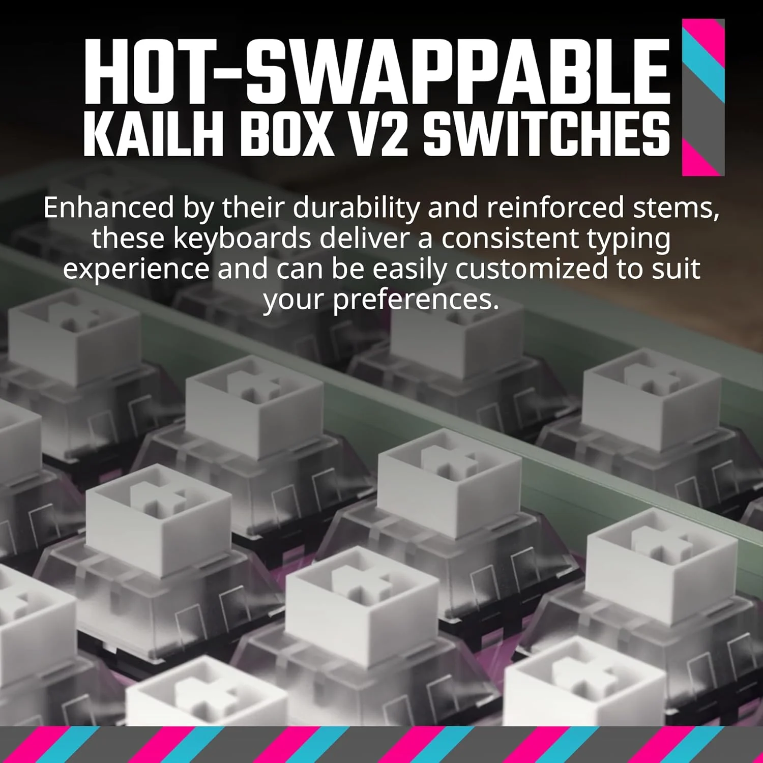 کیبورد گیمینگ مکانیکی وایرلس RGB کولر مستر MK770 Macaron با سوییچ‌های Kailh Box V2 White، ساختار Joint، قابلیت تعویض آسان، بلوتوث|2.4GHz و دکمه چرخشی 3 حالته