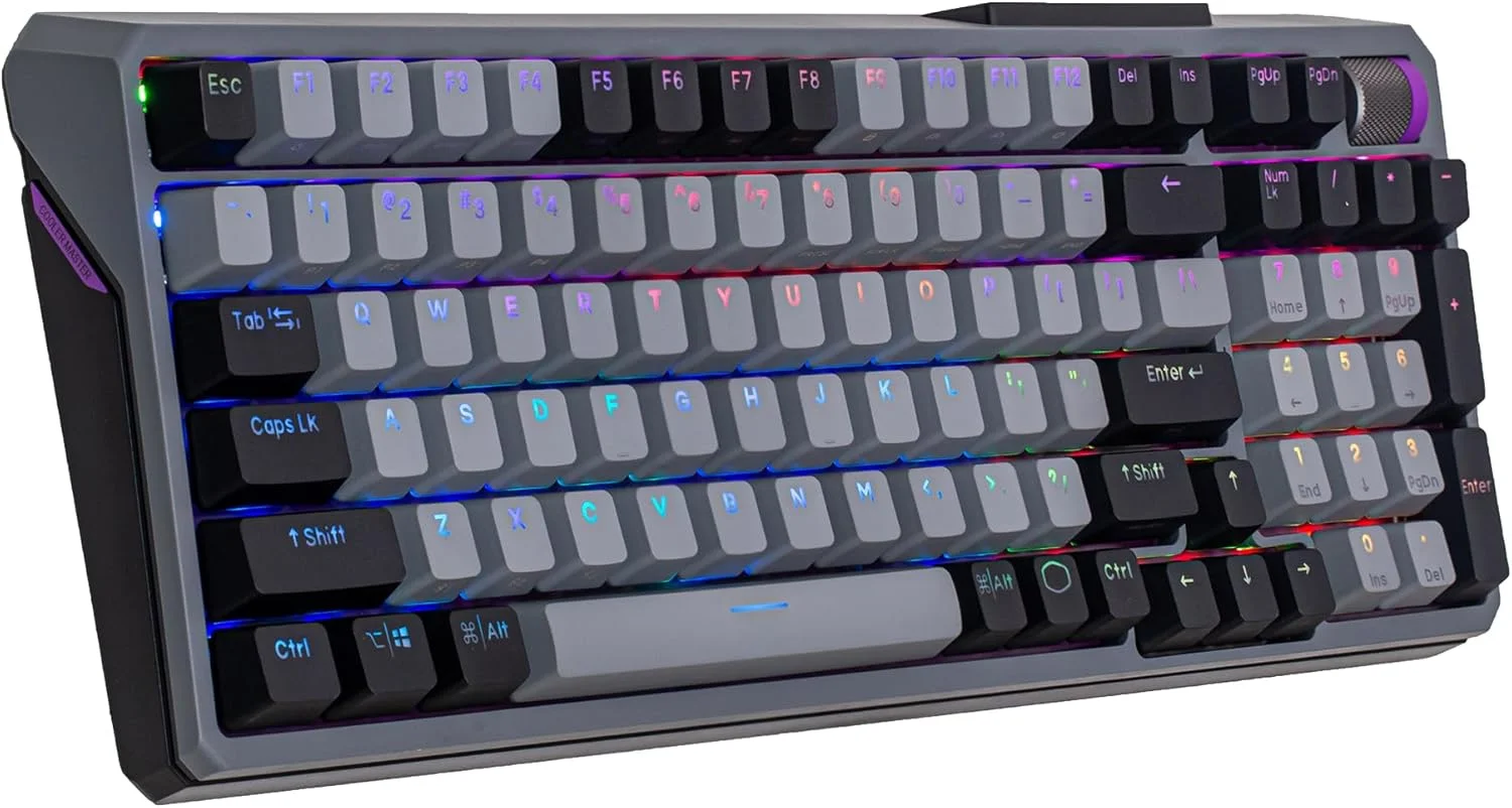 کیبورد گیمینگ مکانیکی وایرلس RGB کولر مستر MK770 با سوییچ کایله باکس V2 سافت کلیک، ساختار مفصلی، قابلیت تعویض سریع، بلوتوث 2.4 گیگاهرتز و دکمه لمسی کیبورد گیمینگ مکانیکی وایرلس RGB کولر مستر MK770 با سوییچ کایله باکس V2 سافت کلیک، ساختار مفصلی، قابلیت تعویض سریع، بلوتوث 2.4 گیگاهرتز و دکمه لمسی