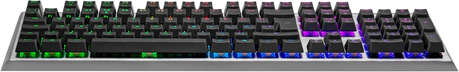 کیبورد گیمینگ مکانیکی کولر مستر CK550 V2 - نورپردازی RGB، کنترلهای On-the-Fly، صفحه بالایی آلومینیومی و استراحتگاه مچ دست - طرحبندی UK / سوییچهای قرمز کیبورد گیمینگ مکانیکی کولر مستر CK550 V2 - نورپردازی RGB، کنترلهای On-the-Fly، صفحه بالایی آلومینیومی و استراحتگاه مچ دست - طرحبندی UK / سوییچهای قرمز