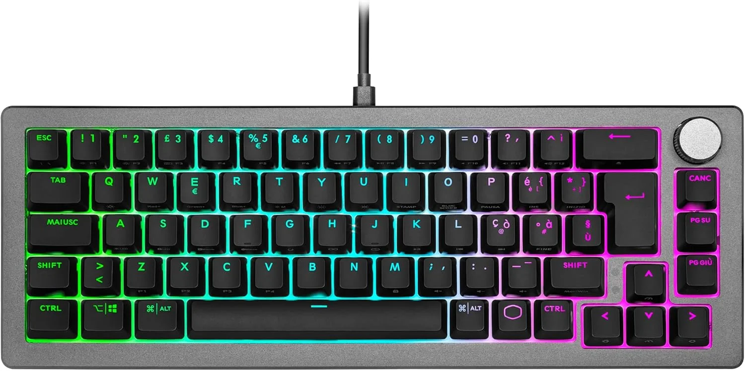 کیبورد گیمینگ مکانیکی Cooler Master CK720، سوییچ های قرمز Kailh، QWERTY - IT کیبورد گیمینگ مکانیکی Cooler Master CK720، سوییچ های قرمز Kailh، QWERTY - IT